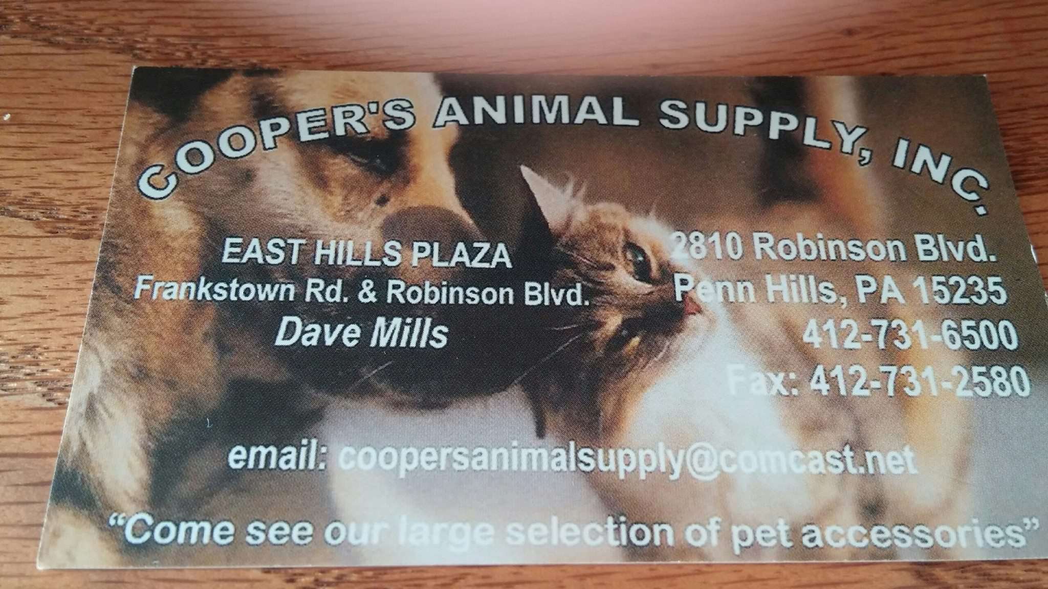 Cooper's Animal Supply, Inc. Pittsburgh, PA Pet Supplies