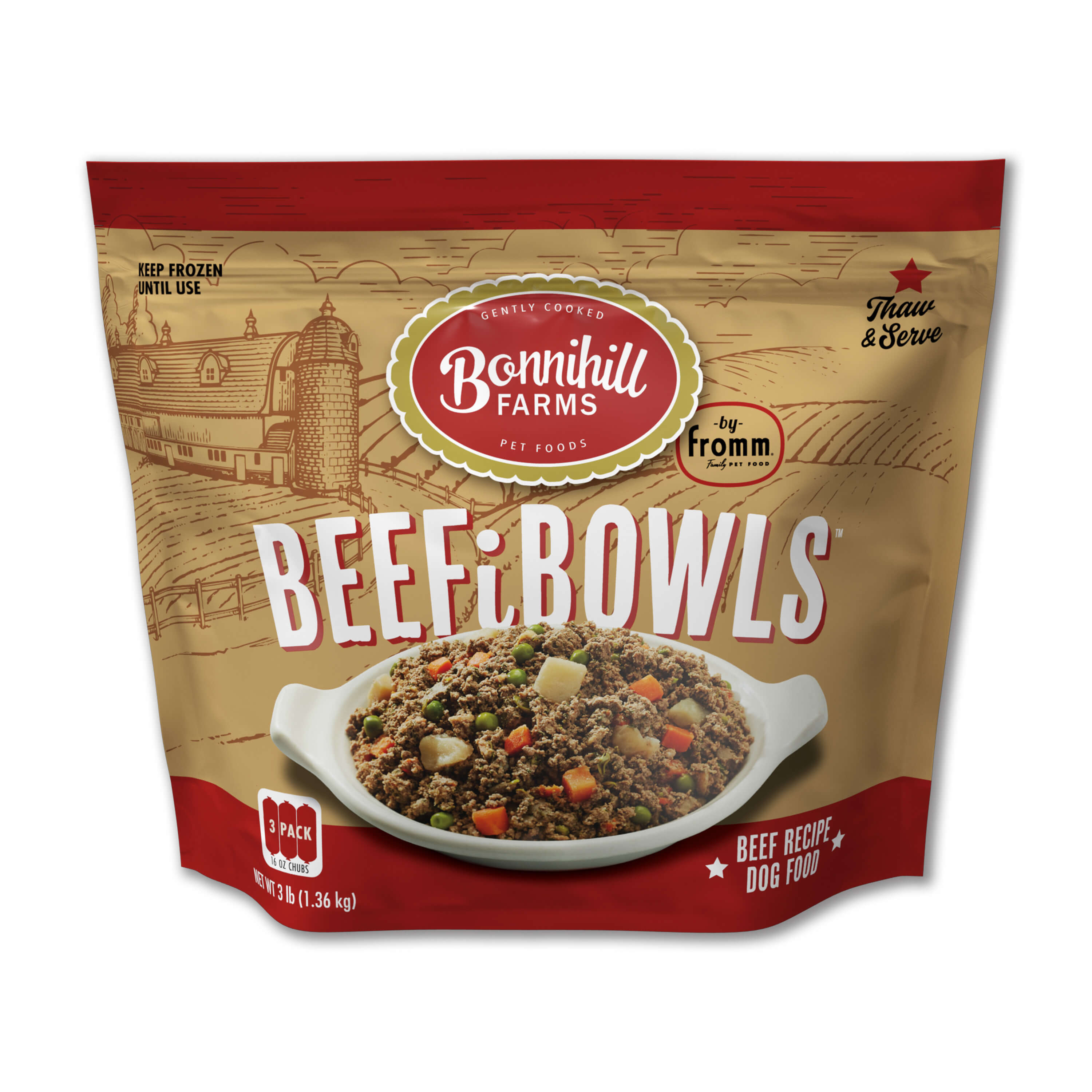 Bonnihill Farms BeefiBowls Beef Recipe Gently Cooked Frozen Dog Food