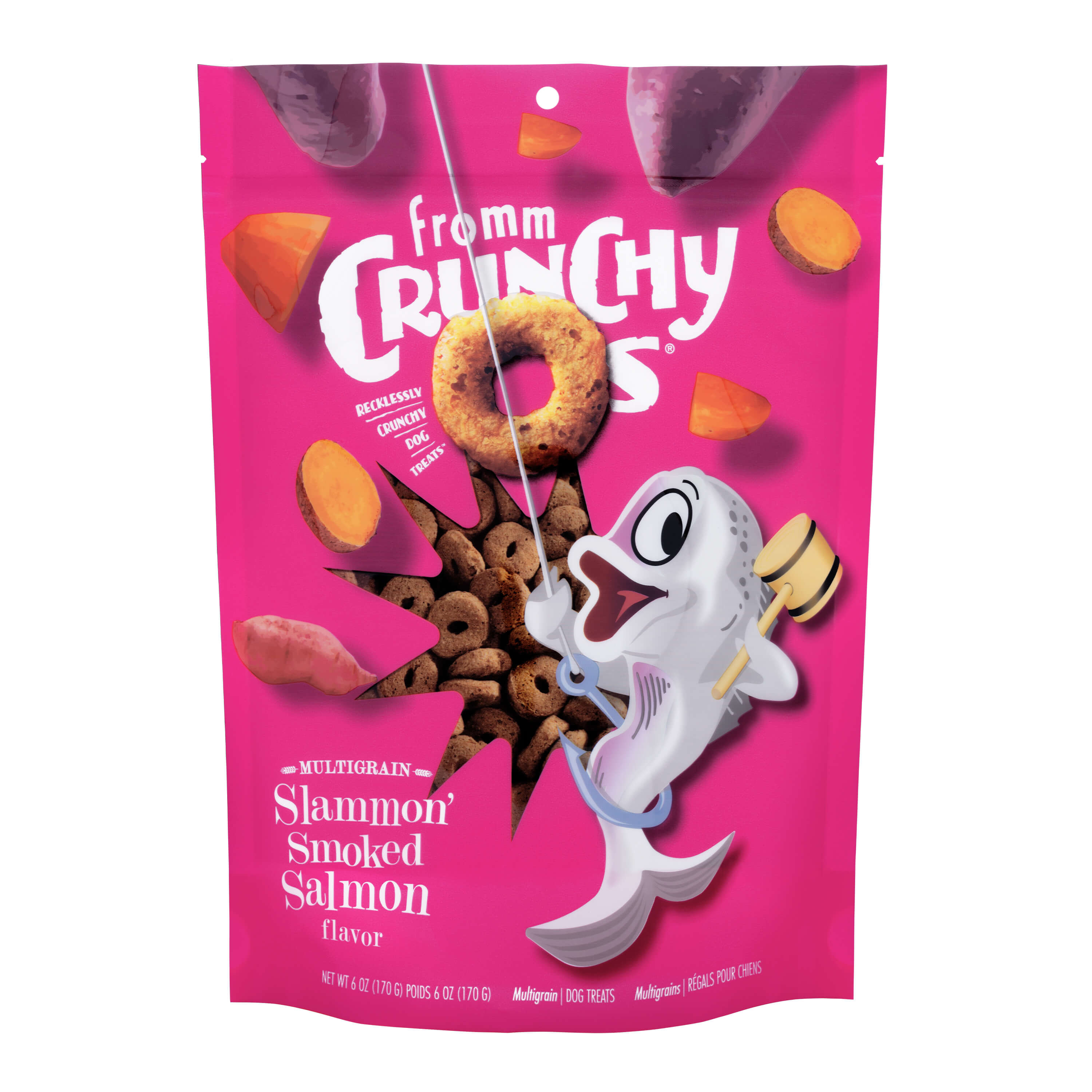 Crunchy Os Slammon' Smoked Salmon Flavor Dog Treats