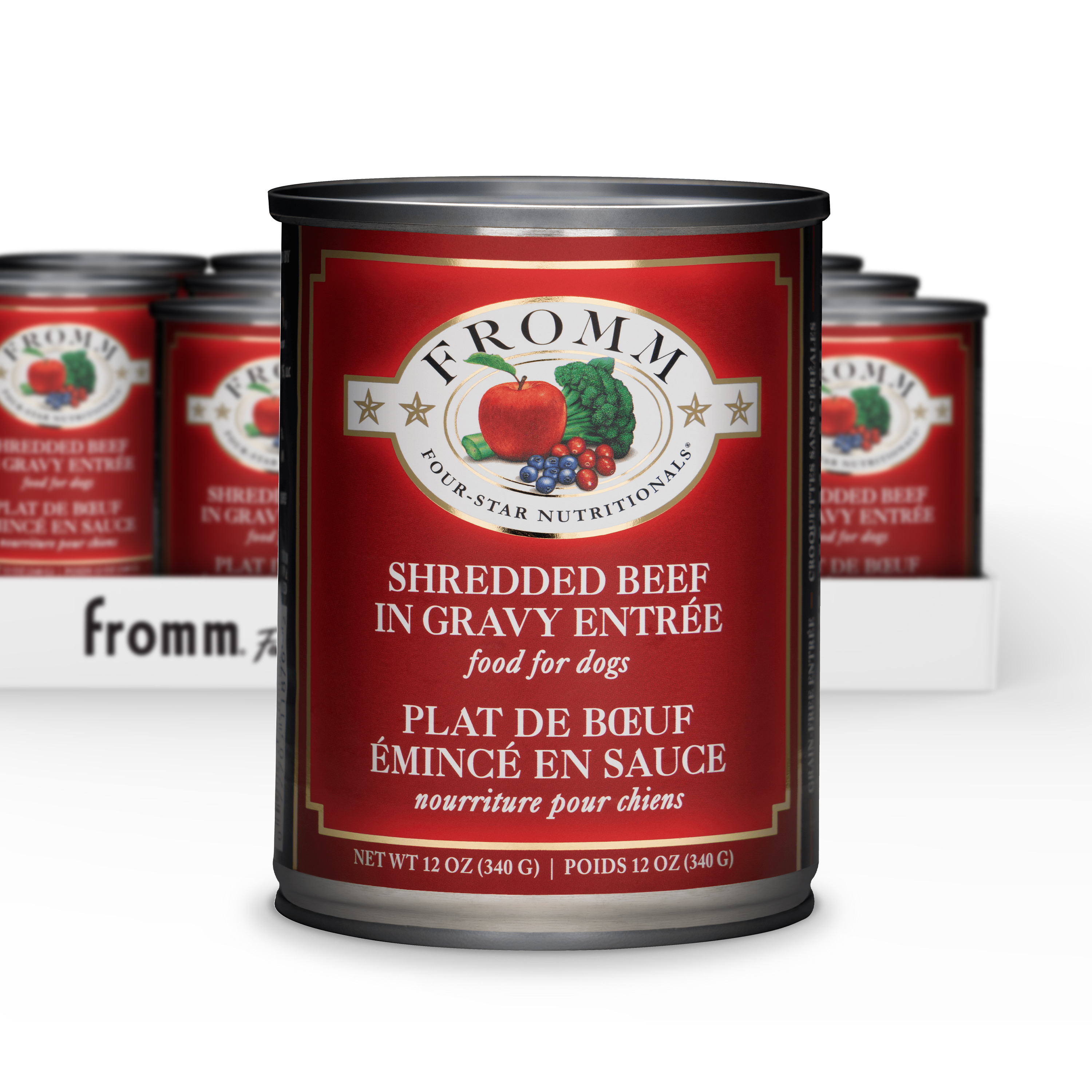 Four-Star Shredded Beef in Gravy Entrée Wet Dog Food